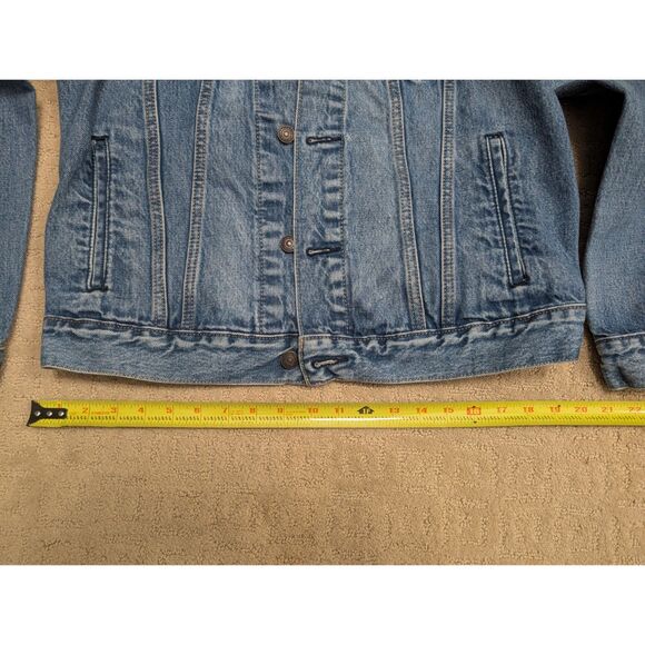 Levi's Trucker Denim Jacket Men's Medium with Red Blue Black Stripe - Picture 5 of 6